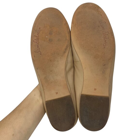 Sam Edelman Classic Felicia Tan Leather Round toe Ballet Flats Women’s size 10 - Picture 7 of 12